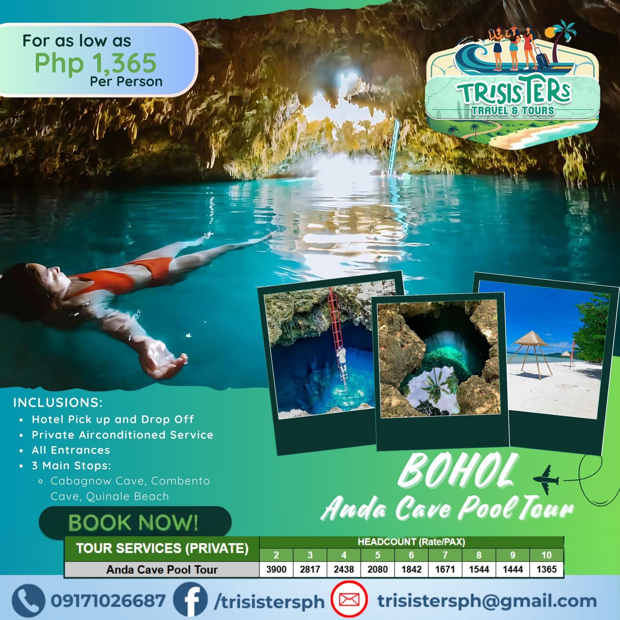 Bohol Anda Cave Pool Tour published package poster