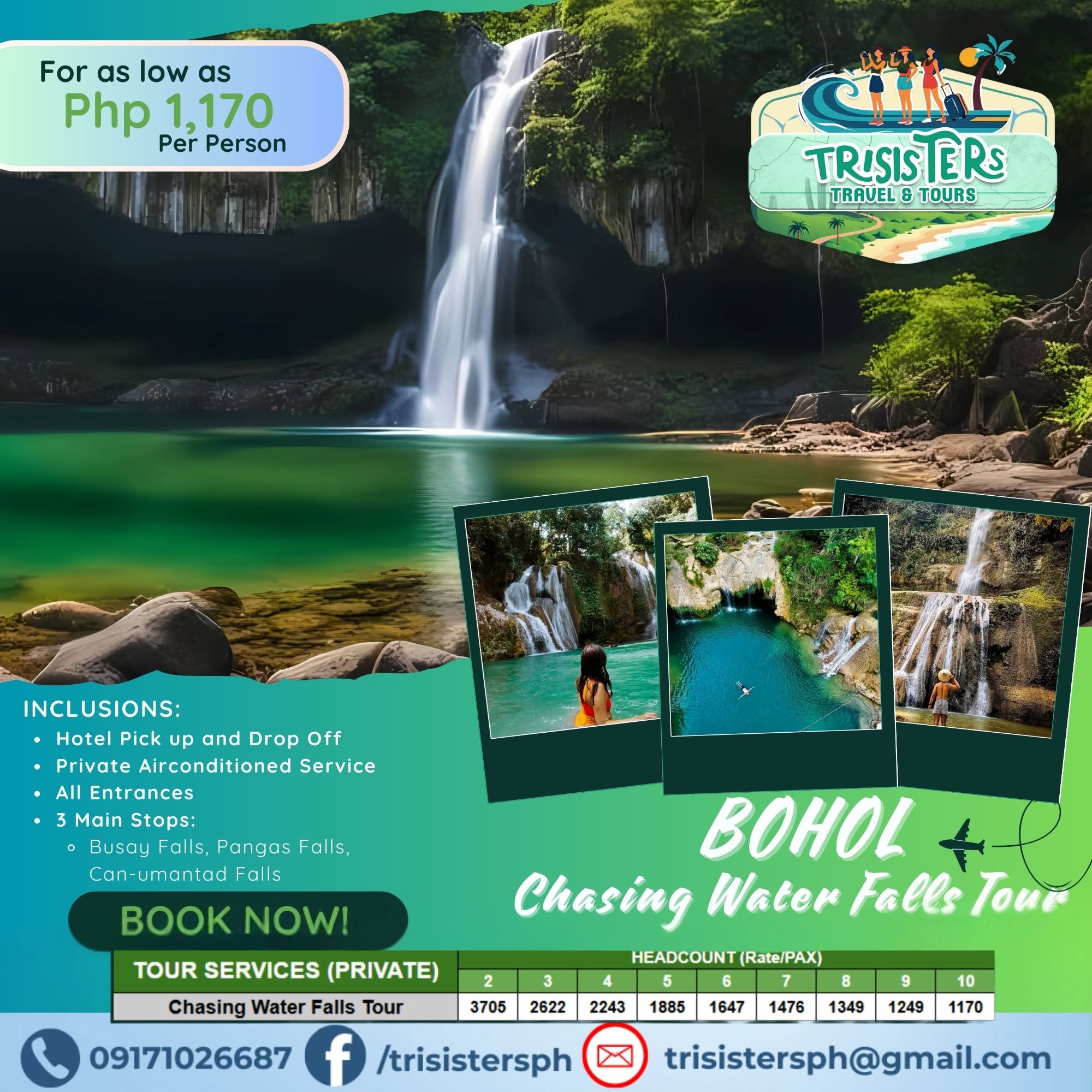 Chasing Waterfalls Tour published package poster