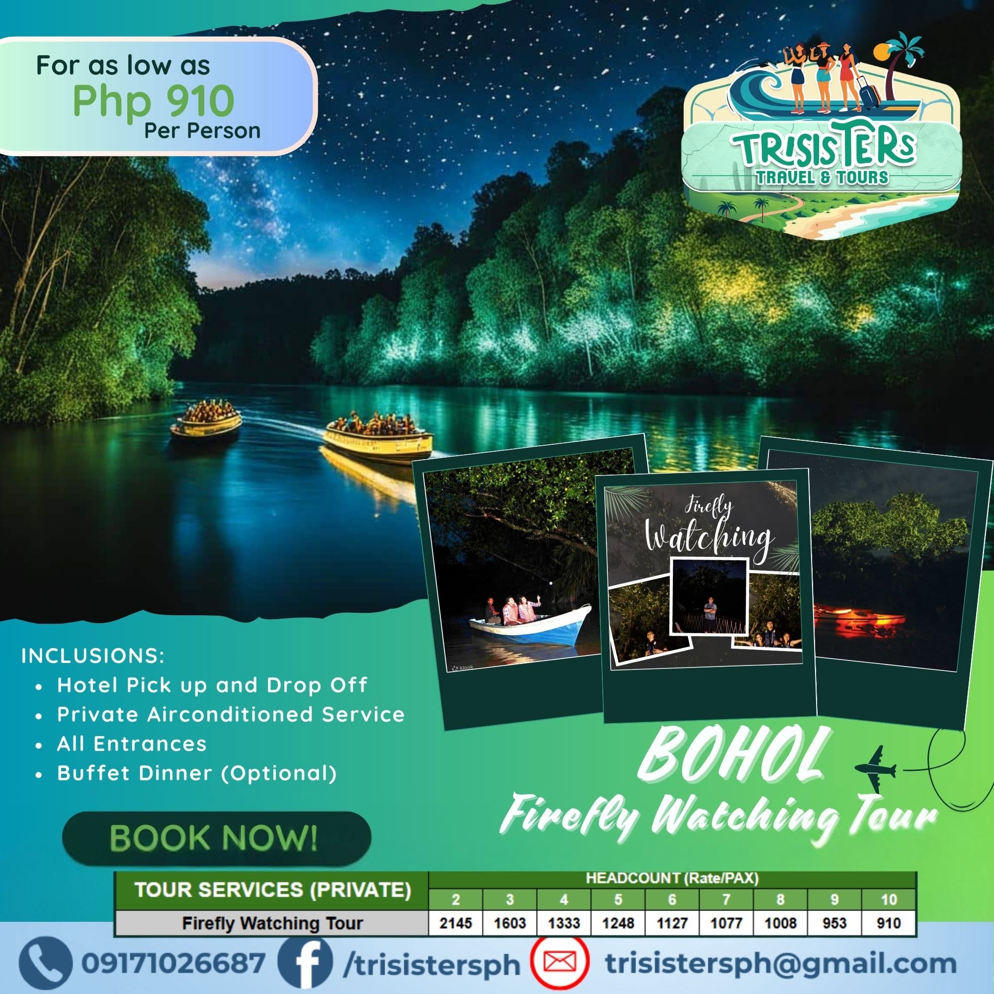 Firefly Watching Tour published package poster