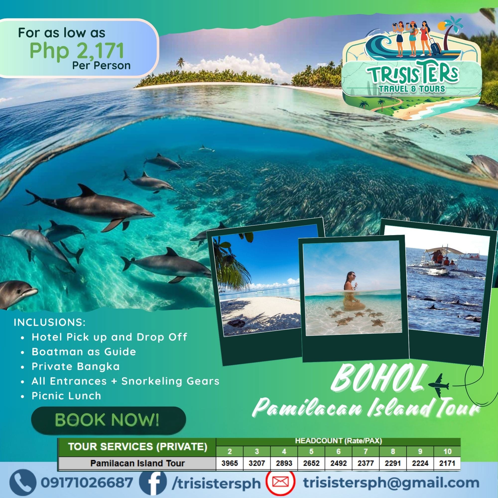 Bohol Pamilacan Island Tour published package poster