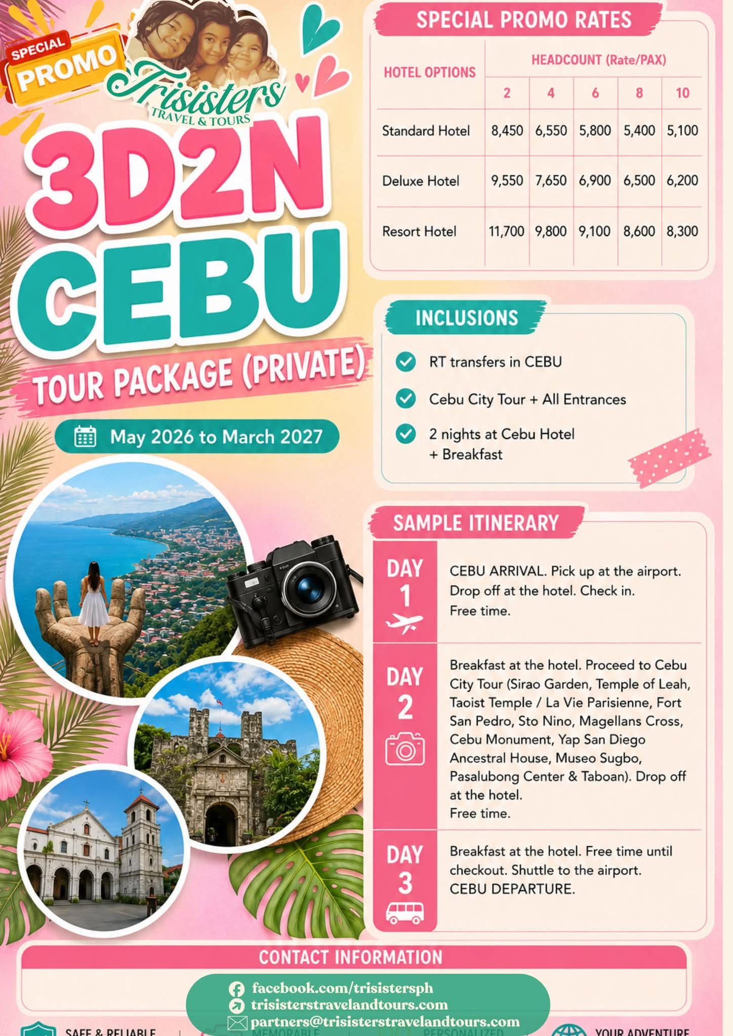 3D2N Cebu Tour Package (Private) published package poster