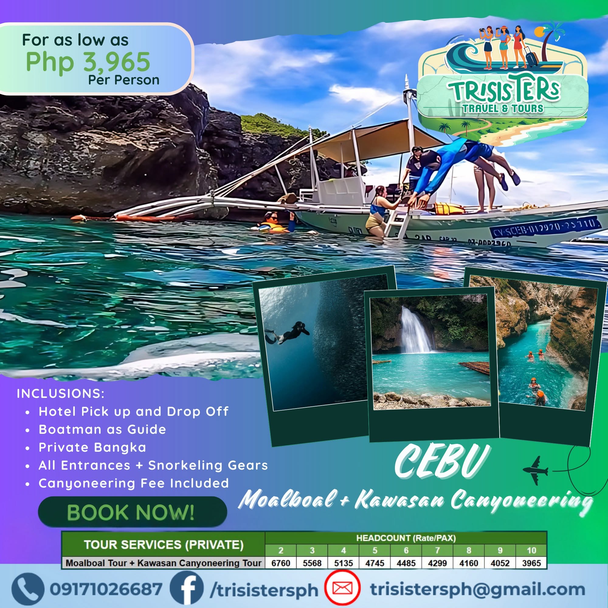 Moalboal + Kawasan Canyoneering published package poster