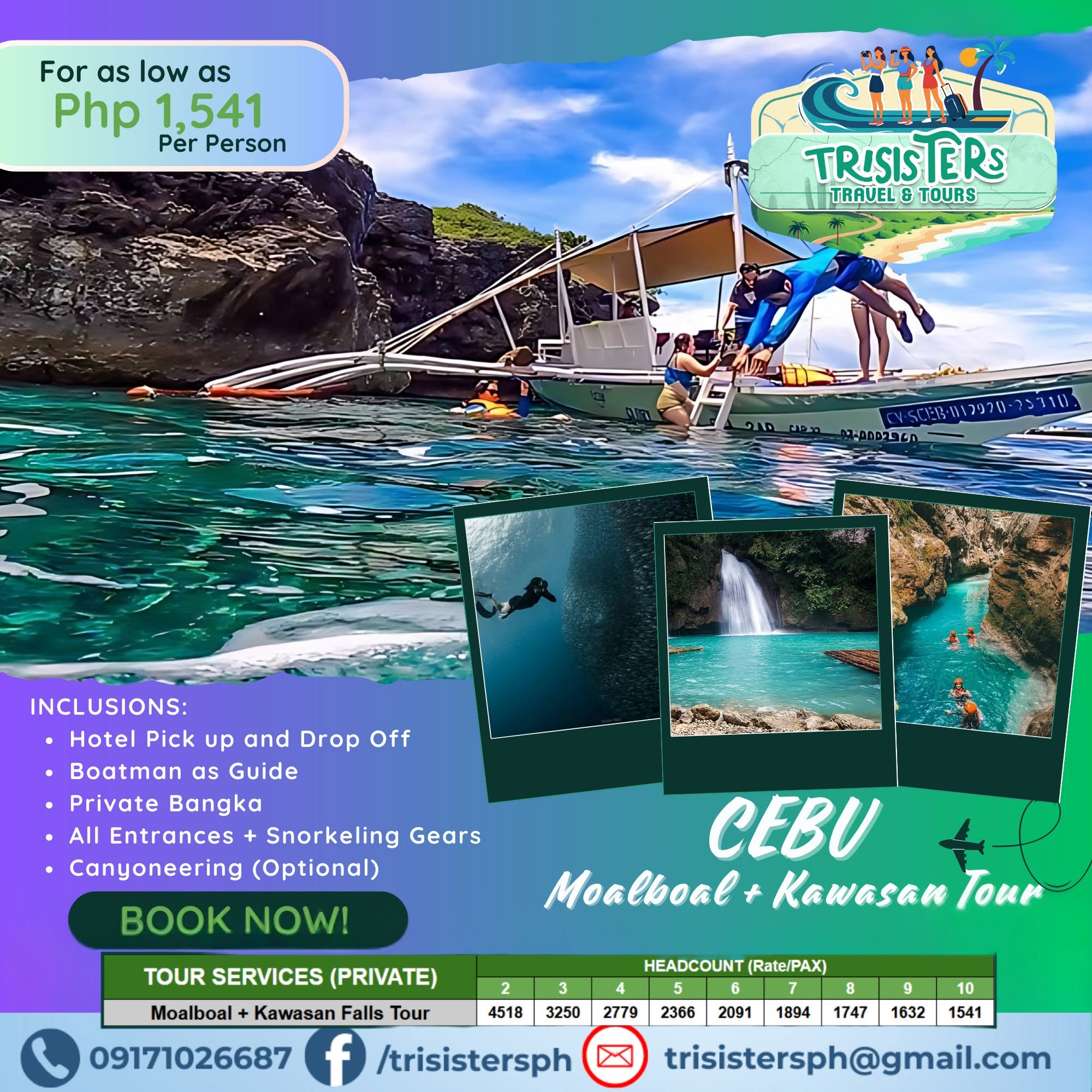 Moalboal + Kawasan Tour published package poster