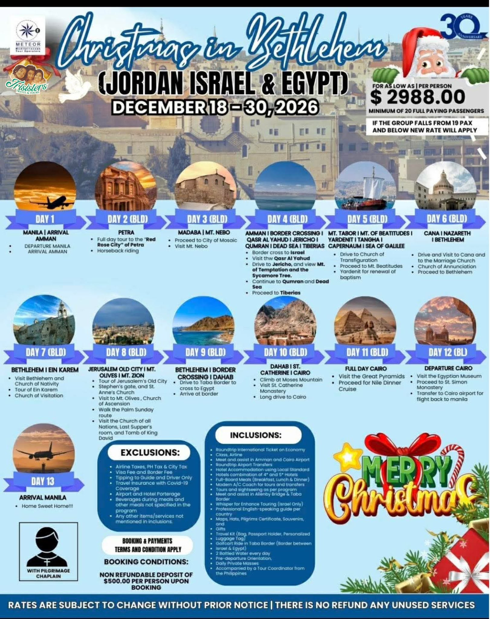 Christmas In Bethlehem: Jordan, Israel & Egypt published package poster