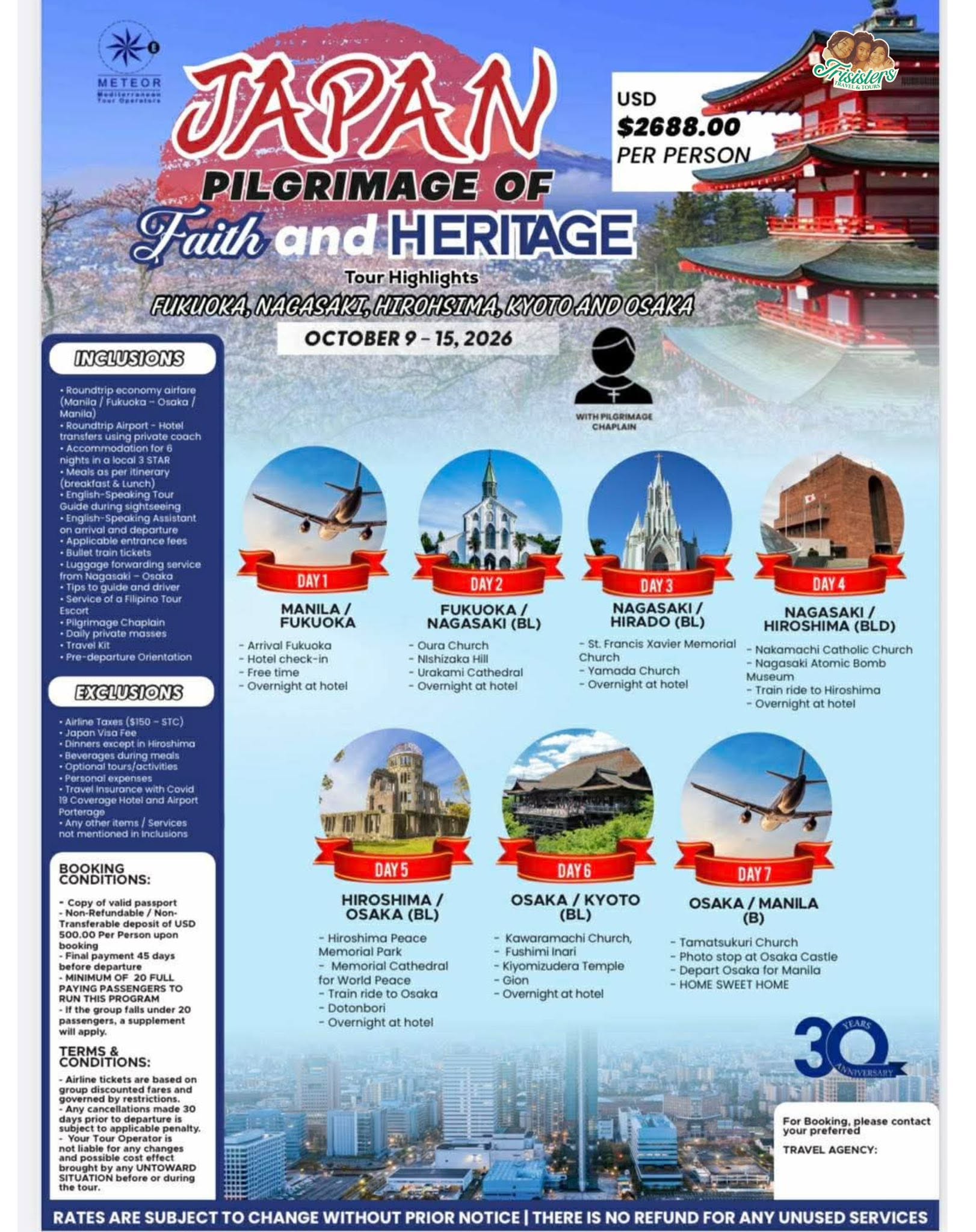 Japan Pilgrimage Of Faith And Heritage published package poster