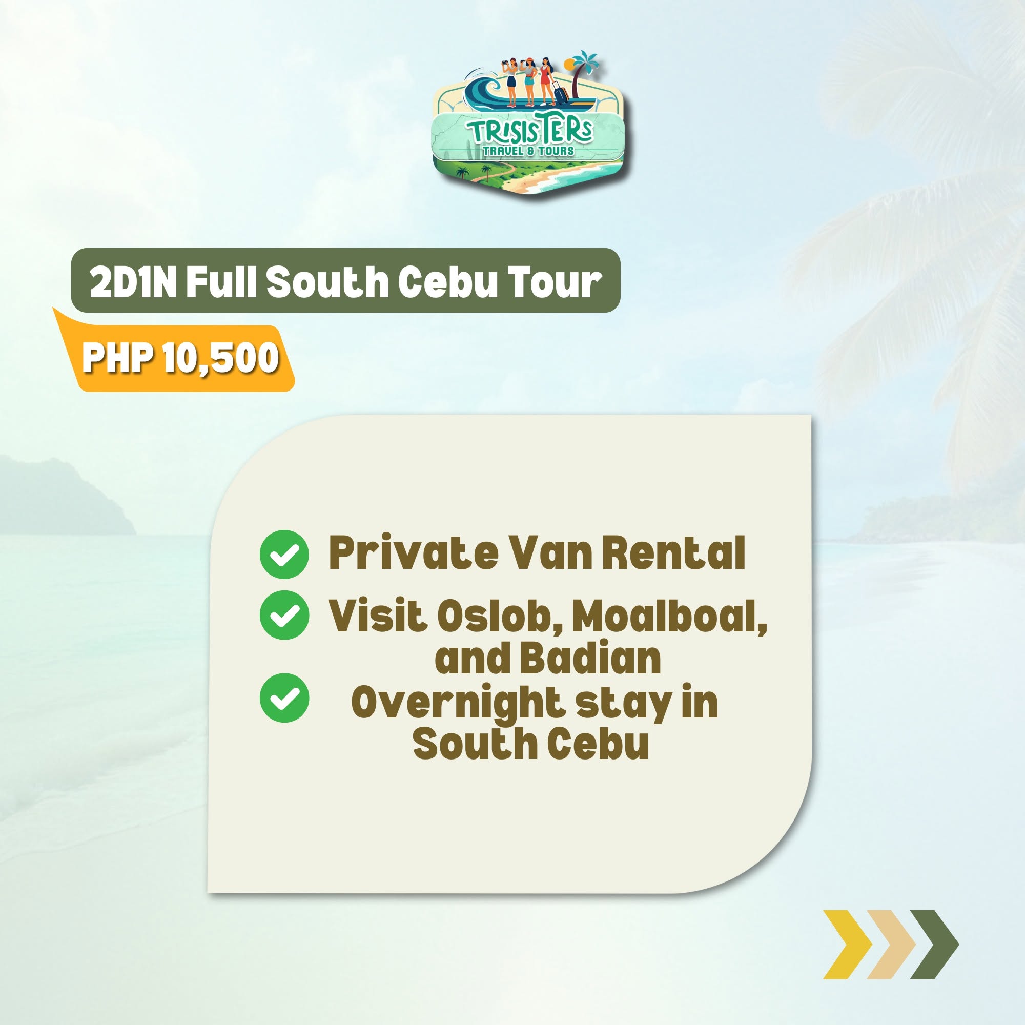 2D1N Full South Cebu Tour (Private Van) published package poster