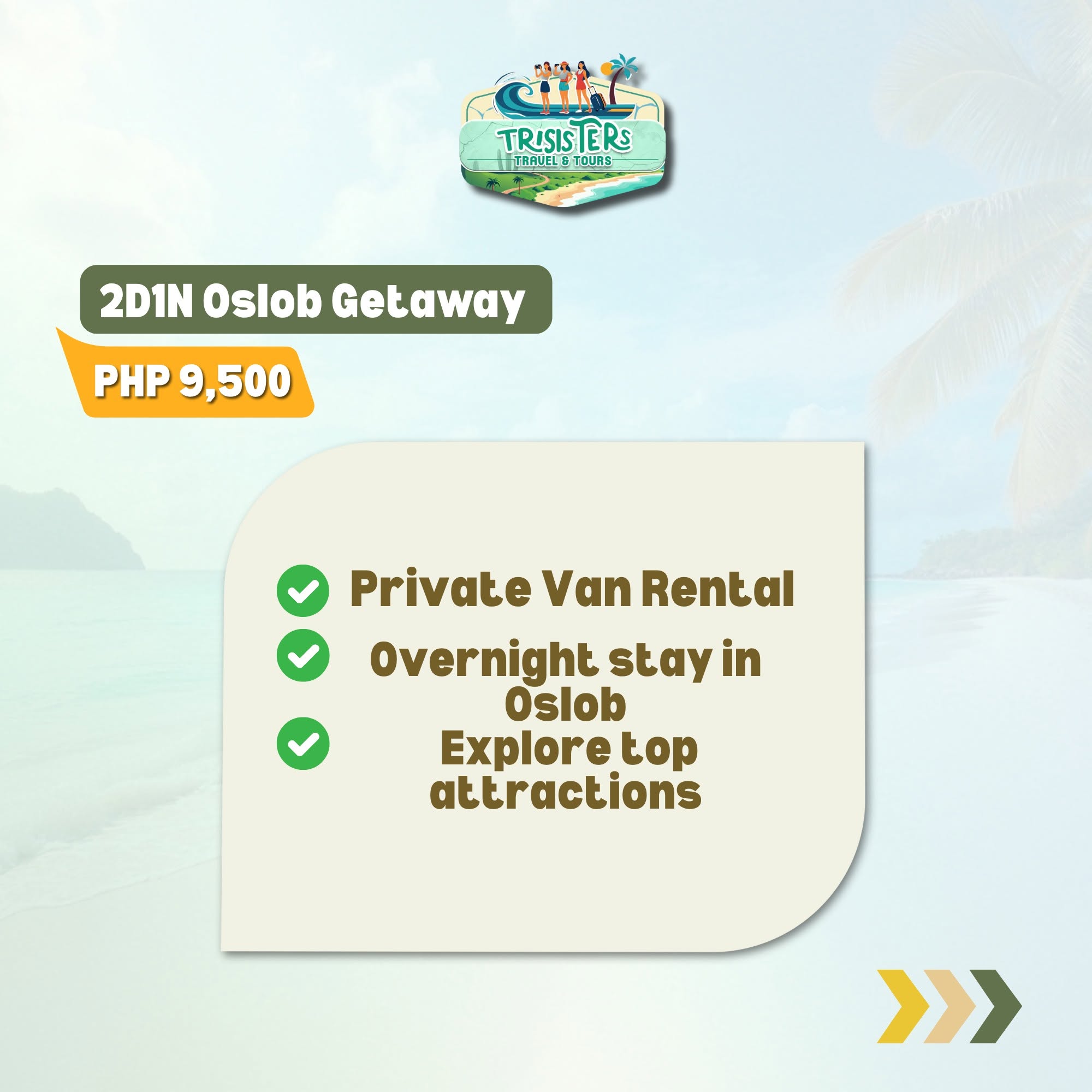 2D1N Oslob Getaway (Private Van) published package poster