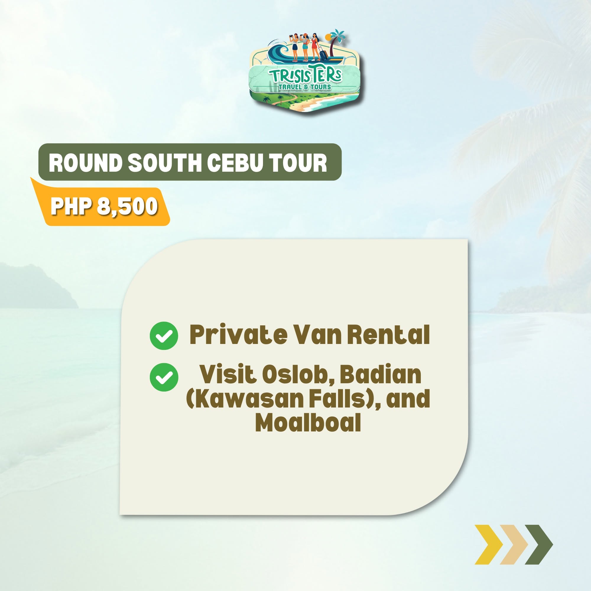 Round South Cebu Tour (Private Van) published package poster