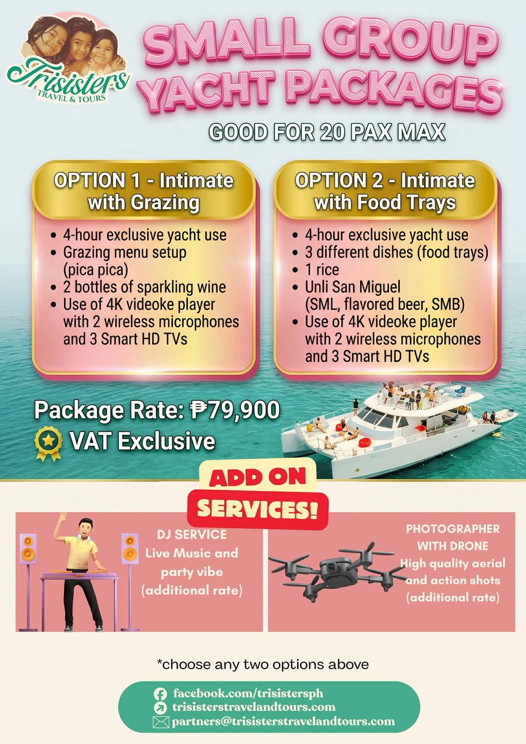 Small Group Yacht Packages published package poster